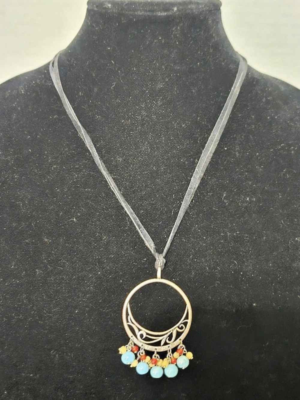 Ravenue Pendant Necklace in Gold & Blue